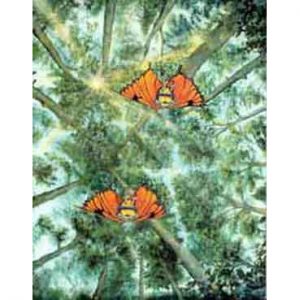 Painting of butterflies and trees by D. Michael Price
