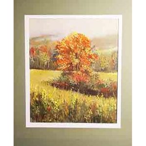 Pastel drawing of autumn scene by David C. Baxter