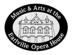 EOH-logo Black and white line drawing of the front of the Earlville Opera House with the words Music & Arts at the Earlville Opera House