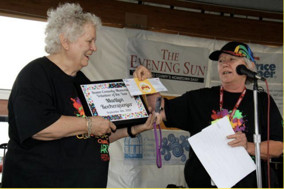 Marilyn Kochesperger receives the Susan Connelly Volunteer of the Year Award in 2012